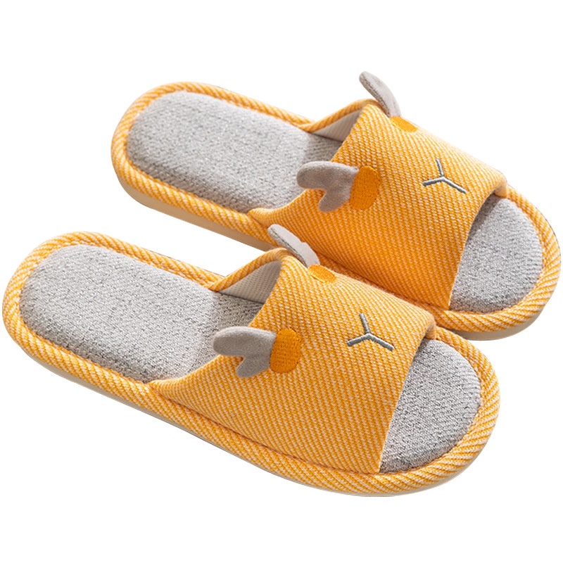 Slippers dép bông đi trong nhà/ Dép Đi Trong Nhà Vải Lanh Chống Trượt Thiết Kế Dễ Thương Cho Cặp Đôi/dép đi trong nhà mùa đông