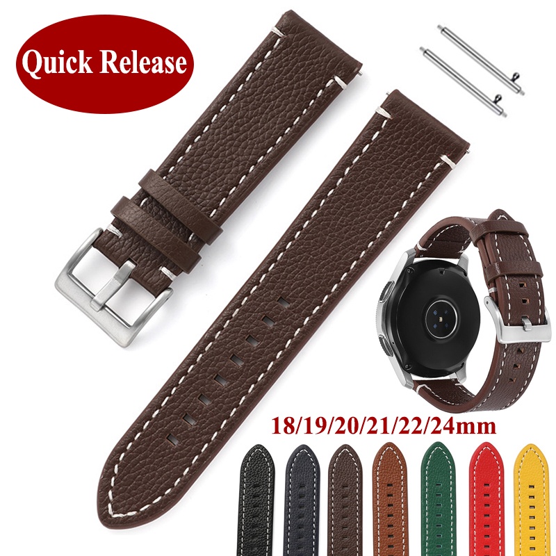 Dây Đeo Đồng Hồ Bằng Da Bò Hai Mặt 18/19/20/21/22/24mm Phong Cách Doanh Nhân Sang Trọng Cho Nam