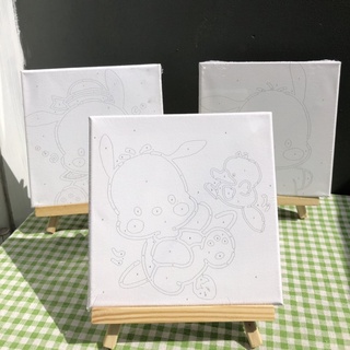 Tranh tô màu theo số TinaSweet Size mini 20x20cm 🌈 Sanrio - Chú chó Pochacco - Căng khung sẵn