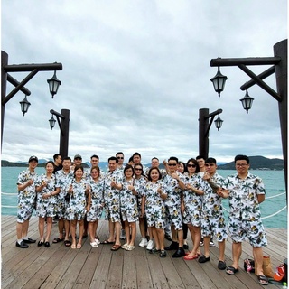 Set bộ nữ đi chơi, set bộ gia đình 4 người du lịch mùa hè mẫu dừa sứ