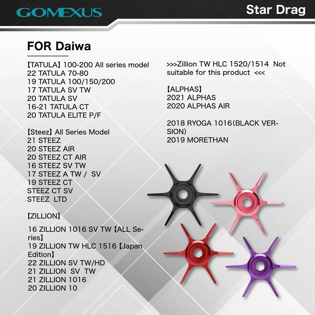 Ảnh GOMEXUS Star Drag  Máy câu cá daiwa Tatula Zillion Shimano Curado SLX 65mm ST 3