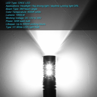 Set 2 đèn pha led H1 6000k 100w ánh sáng trắng siêu sáng dành cho ô tô