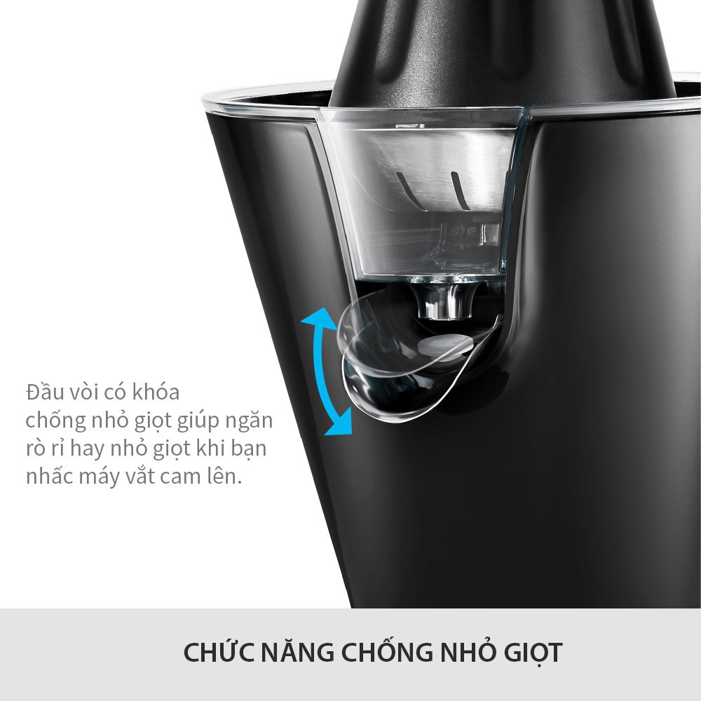 Máy vắt cam LocknLock  EJJ256BLK màu đen, 85W cần gạt đòn bẩy, tay cầm mềm, dễ sử dụng - K-MALL