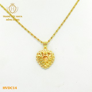 Dây Chuyền, Vòng Cổ Nữ Mặt Trái Tim Tình Yêu Xi Mạ Vàng Non Cao Cấp - Trang Sức Hava Hong Kong
