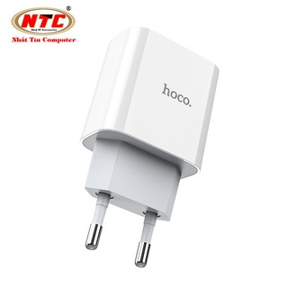 Cốc sạc nhanh Hoco C76A Plus cổng TypeC PD 20W, chân tròn EU (Trắng) - Phụ Kiện Nhất Tín