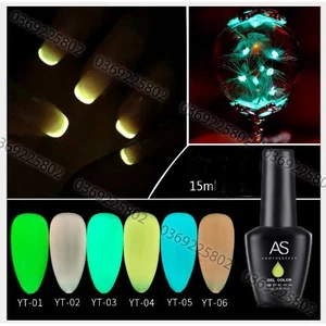 Sơn gel AS dạ quang set 6 màu YT chai 15ml