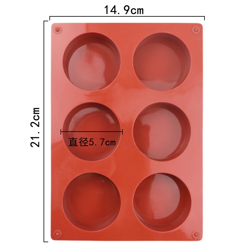 Khuôn silicone Làm Bánh 6 Ô Tiện Lợi