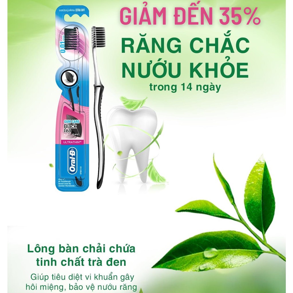 Mô tả Bàn Chải ORAL-B Tinh Chất Trà Xanh/ Trà Đen - Vỉ 5 cây - 2