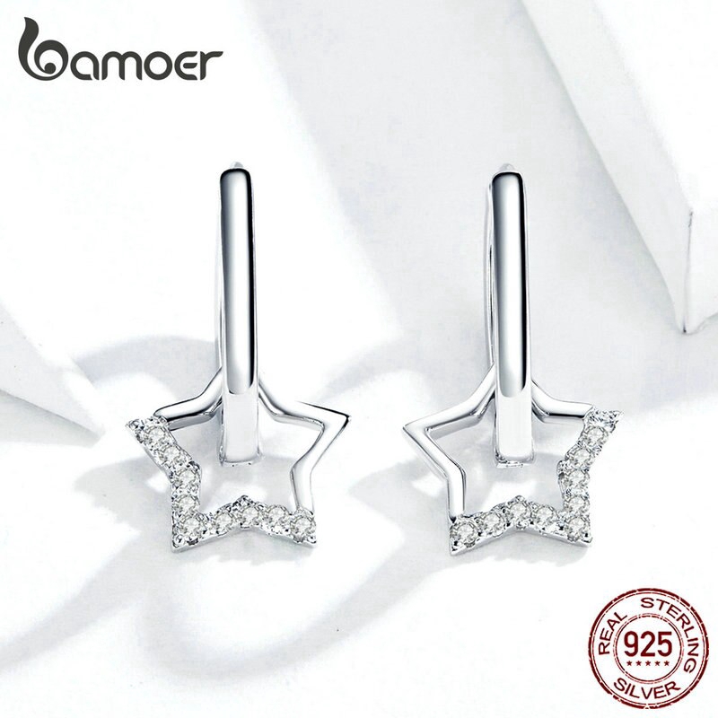 Bamoer Bông Tai bạc 925 Hình Ngôi Sao bse276