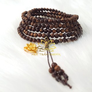 Vòng Tay Trầm Hương 216 Hạt Trầm Sánh Chìm 4mm Mix Charm Hoa Sen Bạc S925 Mạ Vàng - Mộc Trầm Hương MTH