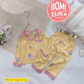[ 6KG - 19KG ] Đồ Bộ Bé Gái Mặc Nhà Pijama Lụa Cao Cấp Tay Dài Cho Bé - Chất Vải Lụa mềm Mịn Thoáng Mát_BM32