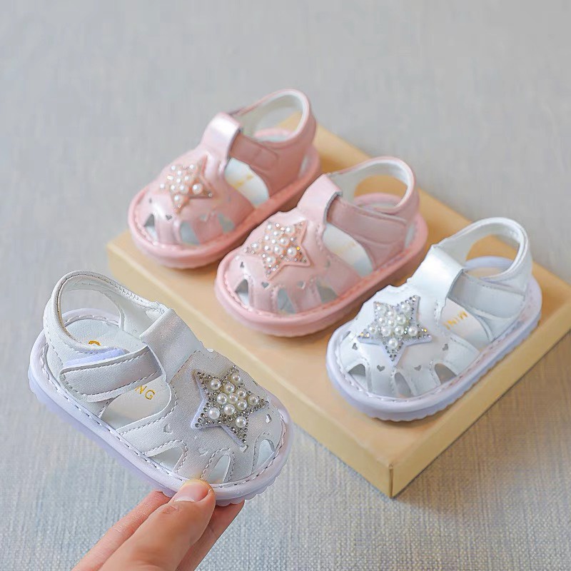 sandal tập đi cho bé - dép rọ tập  đi đế chống trượt êm chân có đèn led hình ngôi sao led208 ( có video & ảnh thật)