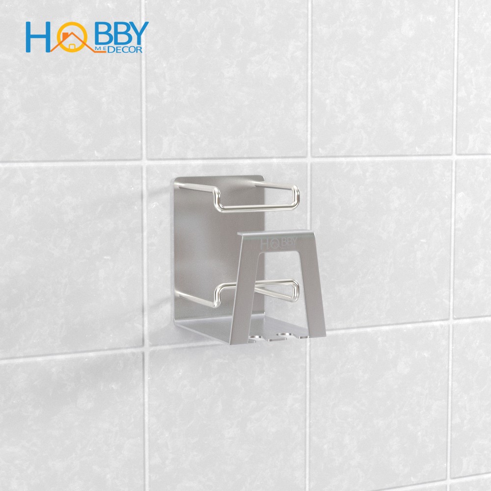 Kệ để bàn chải đánh răng dán tường Hobby home decor KBC31 inox 304 có keo