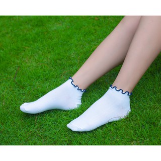 [MUA 2 TẶNG 1]Tất vớ nữ cổ ngắn bèo nhún Vintage Kikiya cao cấp Hàn Quốc W-A-014 (Chính Hãng)