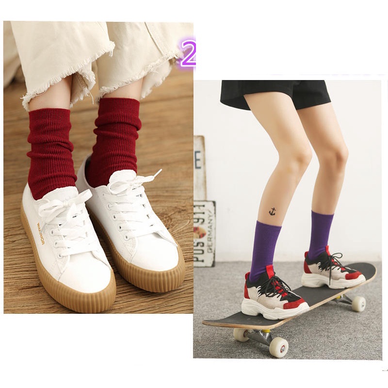 Tất cổ cao nam nữ dày dặn nhiều màu sắc phong cách Hàn Quốc