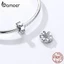 BAMOER Nút Chặn BạC S925 Hình Ngôi Sao Có Vòng Silicone Cho Bbracelet