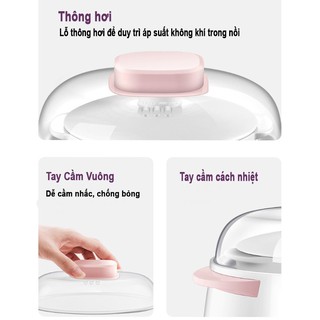 Nồi Nấu Cháo Chậm - Nồi Hầm Cách Thủy Dung Tích 1L, Lòng Nồi Bằng Sứ Giữ Nhiệt Tốt Hơn - Nồi Chưng Yến, Hầm Canh V125V