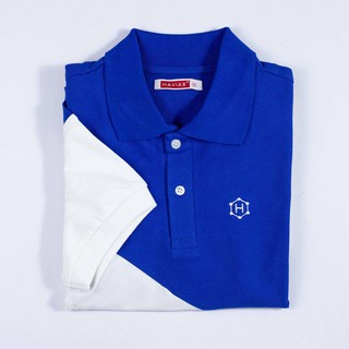 Áo thun Polo Havias Xanh Navy phối Trắng vải Cotton 100% dày dặn