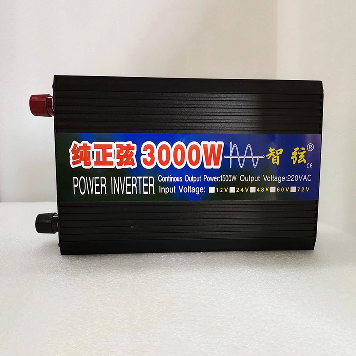 Bộ chuyển đổi điện 220v Sin chuẩn 3000W điện áp ổn định, quạt làm mát cảm biến nhiệt