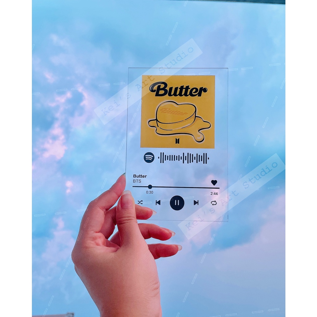 KHUNG ẢNH TRONG SUỐT SPOTIFY BTS (10X15cm) : Yet To Come, Born Singer, Run, Butter, Dynamite, Spring day, Agust, Jimin