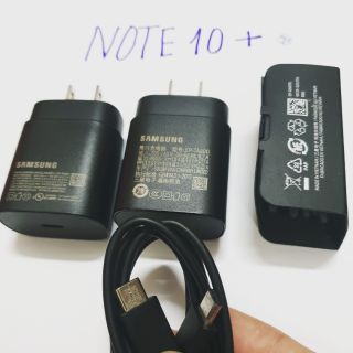 Bộ Sạc Cáp Samsung Note10 Note10+ Chính Hãng, Màu Đen,Bản Chân Dẹt Châu Âu, Mỹ