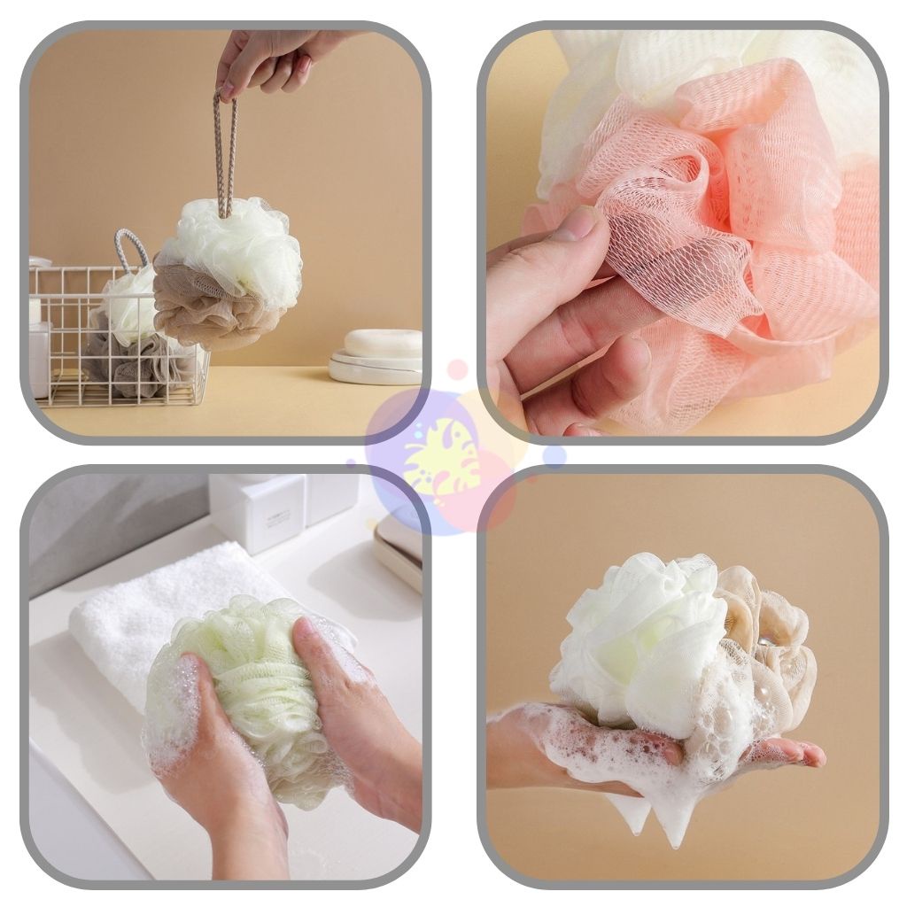 Bông Tắm Tạo Bọt Siêu Mịn, Dây Tắm Lưới Dày Cao Cấp
