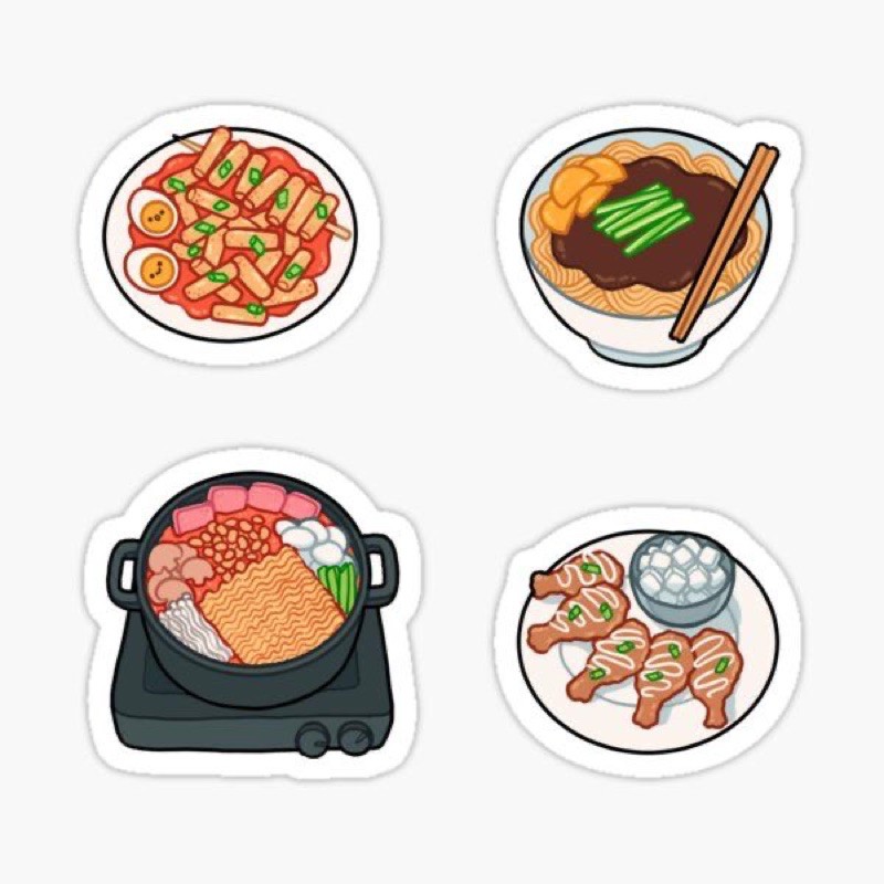 sticker đồ ăn hàn | Shopee Việt Nam