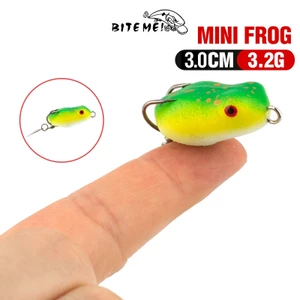 Mồi Câu Cá Giả Hình Ếch Nhảy Mềm Mini 8 Màu 3cm / 3.2g Có Móc Đôi