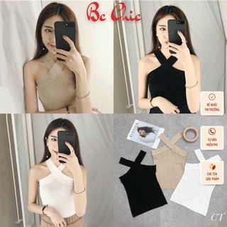 Áo Hai Dây Nữ , Áo Thun Hai Dây kiểu cổ yếm chéo dây điệu đà gợi cảm mã Bra B617 BC_CHIC LINGERIE