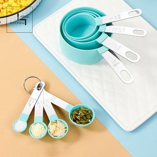 Bộ muỗng thìa đong định lượng đầy đủ 8 kích cỡ khi làm bánh màu sắc tươi sáng DCD02