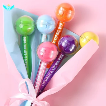 2 Trong 1 Dễ Thương Lollipop Son Dưỡng Môi Son Bóng Dưỡng Ẩm Kẹo Magice Son Bóng Son Môi Chống Thấm Nước Lâu Dài Son Tint Mỹ Phẩm TR