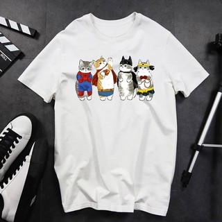 Áo thun unisex chibi mèo ULZZANG dễ thương form rộng vải dày mịn mát A02