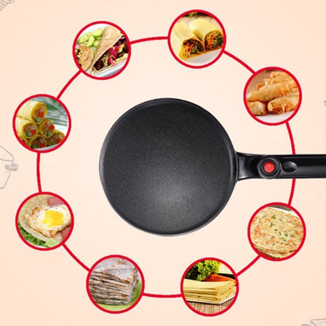Máy làm bánh crepe 600W gia nhiệt nhanh, chống quá nhiệt, quá tải
