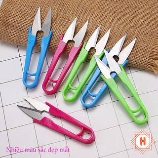 Kéo Bấm Chỉ- Kéo Cắt Chỉ Cán Nhựa Chữ U Tiện Dụng { H }