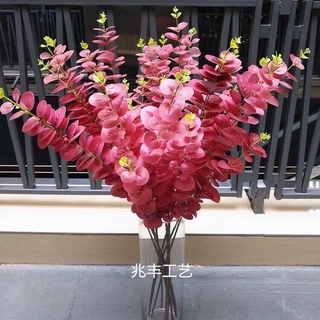 Cành lá táo 3D 3 ngọn cao 85cm đủ màu-Cành lá giả