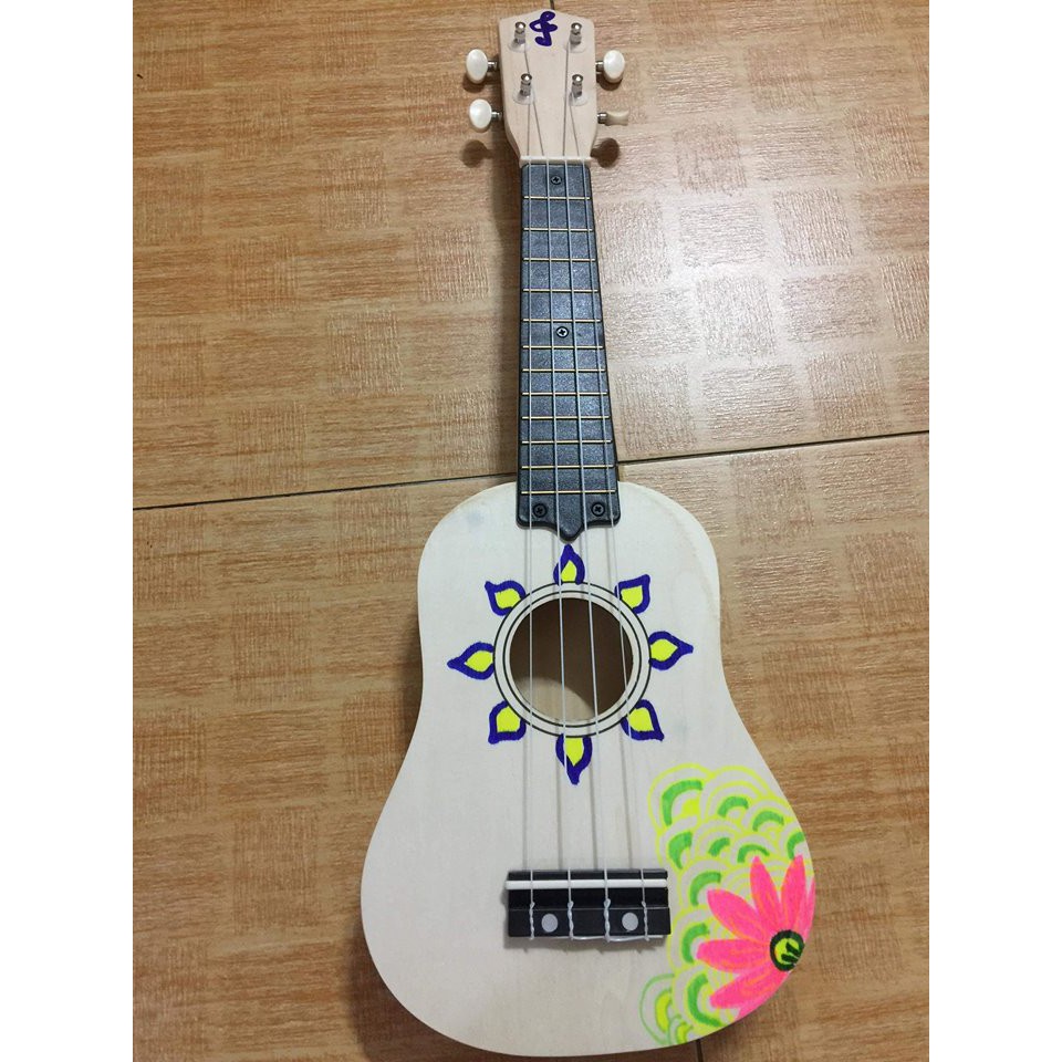 NEW) ĐÀN UKULELE GỖ MỘC TỰ VẼ MÀU,TRANG TRÍ THEO SỞ THÍCH - HÀNG ...