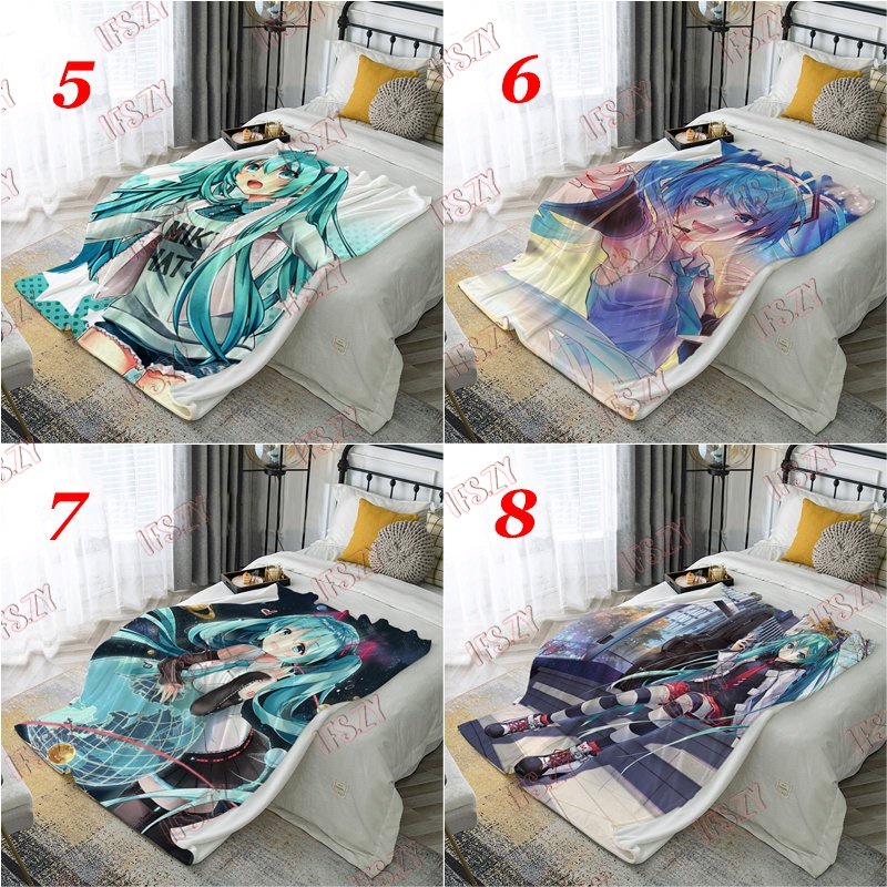 Vocaloid Chăn flannel Điều Hòa Không Khí 4 Kích Thước In Hình hatsune miku