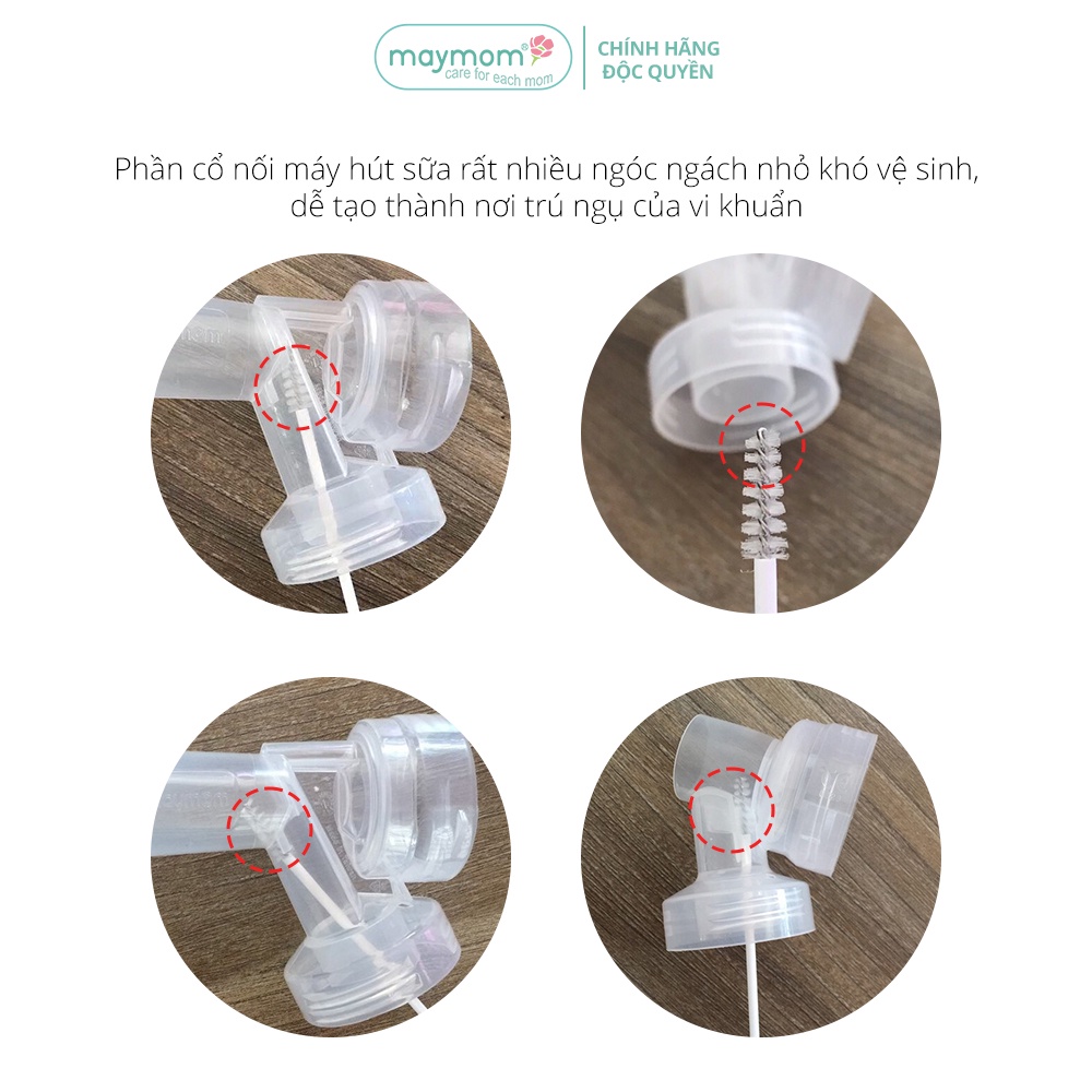 Ảnh Cọ Phụ Kiện Maymom, Vệ Sinh Cổ Nối Phễu Hút Sữa, Chuyên Dụng Cho Việc Vệ Sinh Những Ngóc Ngách Nhỏ (1 cái) 2