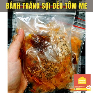 Combo 5 bịch bánh tráng SỢI DẺO TÔM ME chua chua cay cay