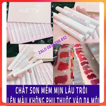 RẺ NHẤT SHOPEE — Set Son Kem Nhung Lì 10 Cây WETN LIP GLOSS Siêu Hot - Bộ Son Kem Lì 10 Cây WETN Hồng