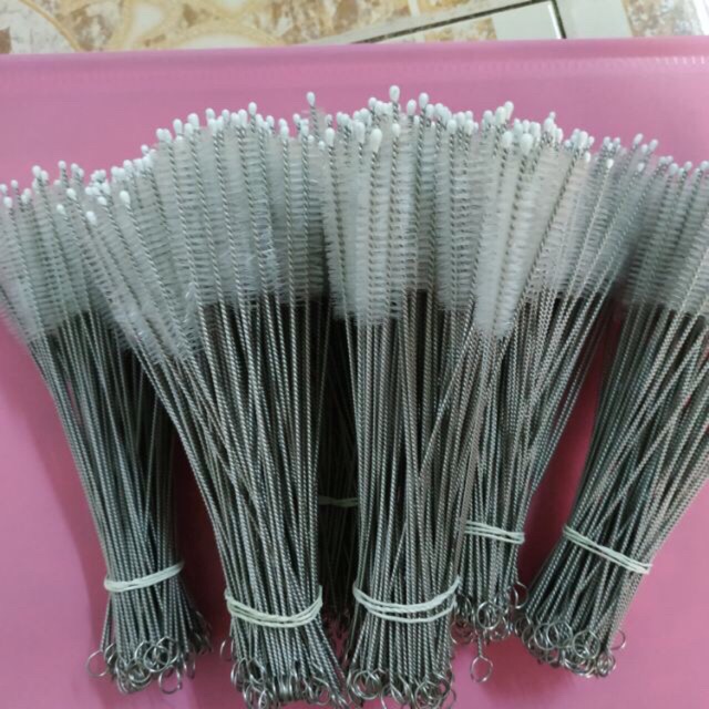 Que cọ rửa vệ sinh ống hút bằng thép không gỉ, uốn cong dễ dàng