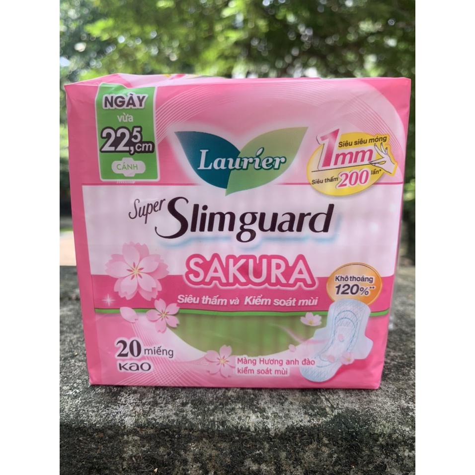 BĂNG VỆ SINH LAURIER SUPER SLIMGUARD KHÁNG KHUẨN 22.5CM 20 MIẾNG ...