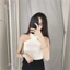 SUXI Áo cổ yếm dệt kim phong cách Hàn Quốc