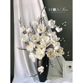 Cành hoa Mộc lan bông lớn -hoa giả trang trí cao cấp
