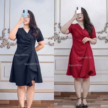 Đầm bigsize nữ, váy bigsize nữ nhúm eo đi tiệc, đi đám cưới cho người mập, béo Bigsize Moohan