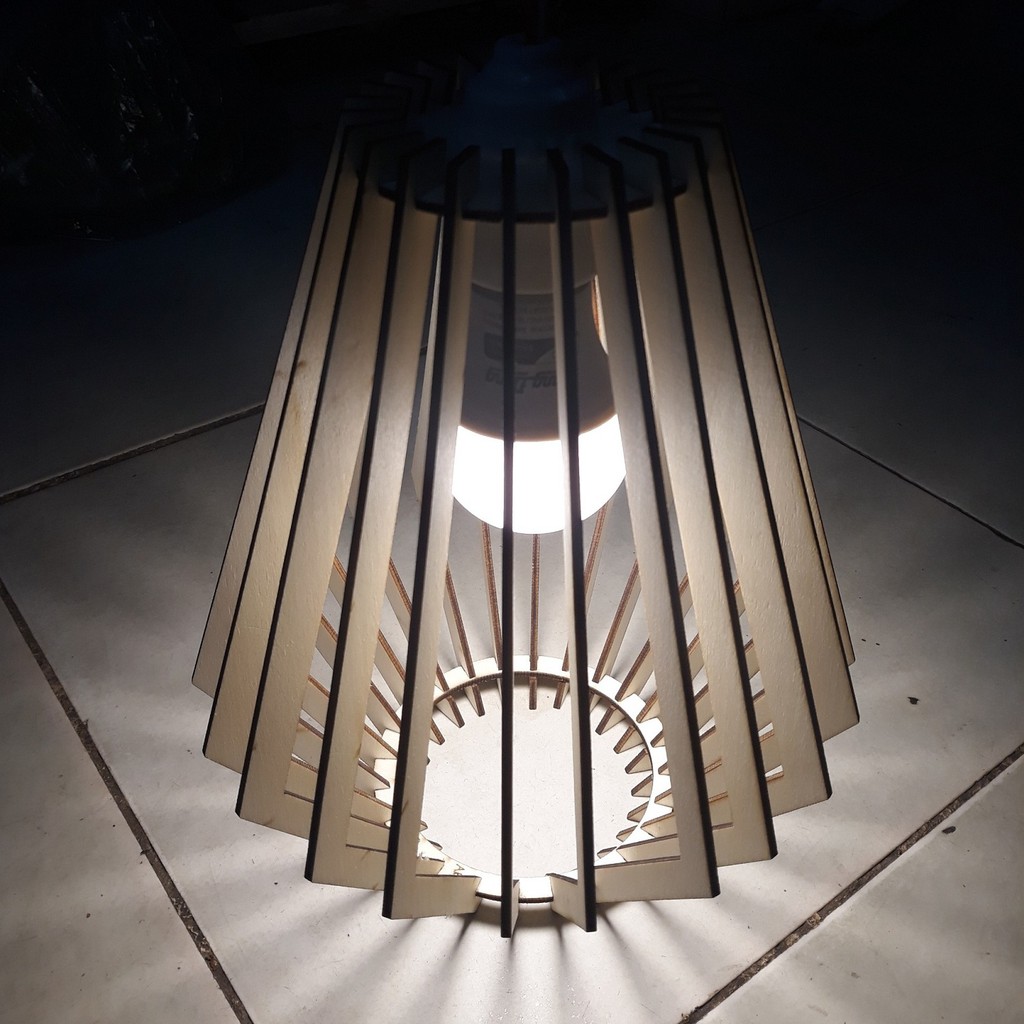 Đèn Gỗ DIY 058 thả trần trang trí