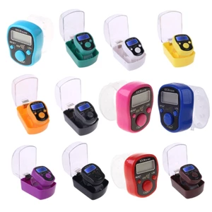 Pcf * Tay Tally Counter Màn hình kỹ thuật số LCD Mini Máy đếm ngón tay điện tử Hướng dẫn sử dụng cơ học Clicker Tasbhee Tasbih