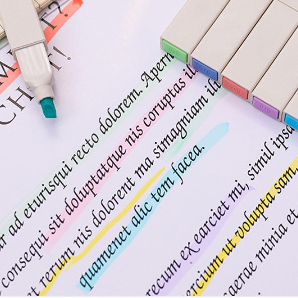 Bút dạ đánh dấu Cute - Set 6 Bút highlight nhiều màu pastel nhớ dòng
