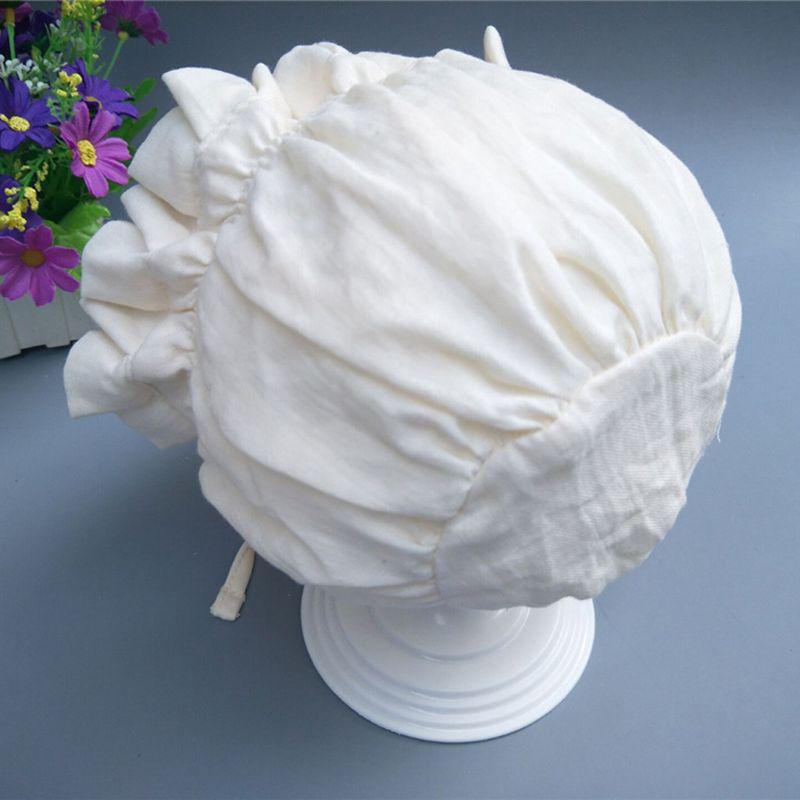 Mũ trùm đầu chất Cotton phối bèo phong cách Vintage cho bé