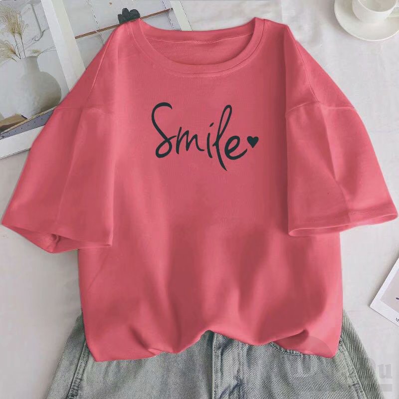 Ảnh Áo Thun Cotton Tay Ngắn In Họa Tiết Hoạt Hình Phong Cách Hàn Quốc Cho Nữ 2
